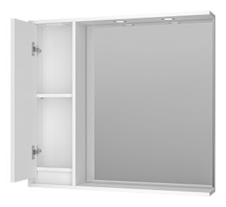 Зеркальный шкаф с подсветкой Brevita Balaton BAL-04090-01-Л левый 90см белый